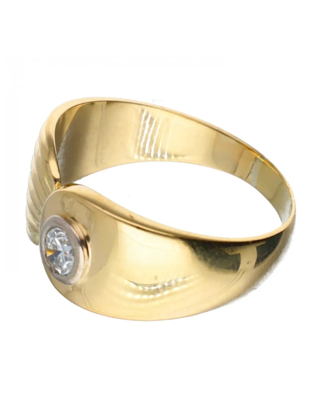 18 quilates Oro, Oro amarillo - Anillo - 0.13 ct Diamante