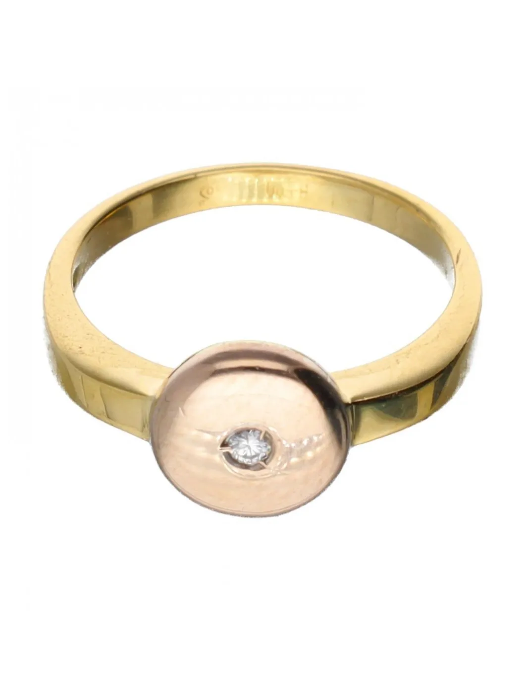 18 quilates Oro, Oro amarillo, Oro rosa - Anillo - 0.01 ct Diamante