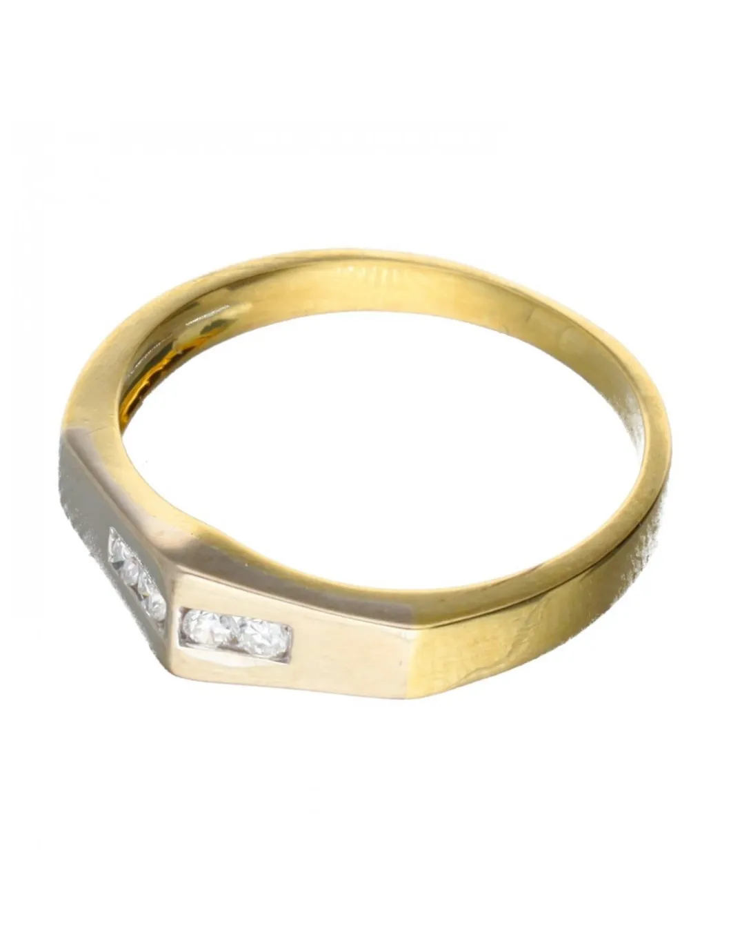 18 quilates Oro, Oro amarillo, Oro blanco - Anillo - 0.02 ct Diamante