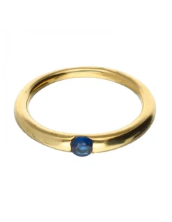 18 quilates Oro, Oro amarillo - Anillo - 0.13 ct Zafiro