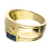 18 quilates Oro, Oro amarillo - Anillo - 0.03 ct Diamante - Zafiros