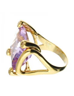18 quilates Oro, Oro amarillo - Anillo - 15.40 ct Amatista