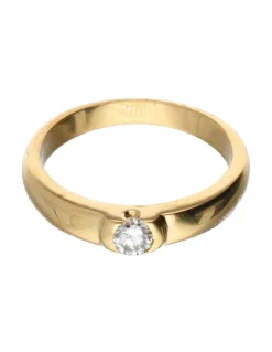 18 quilates Oro, Oro amarillo - Anillo - 0.22 ct Diamante