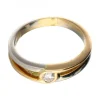 18 quilates Oro, Oro amarillo, Oro blanco - Anillo - 0.10 ct Diamantes