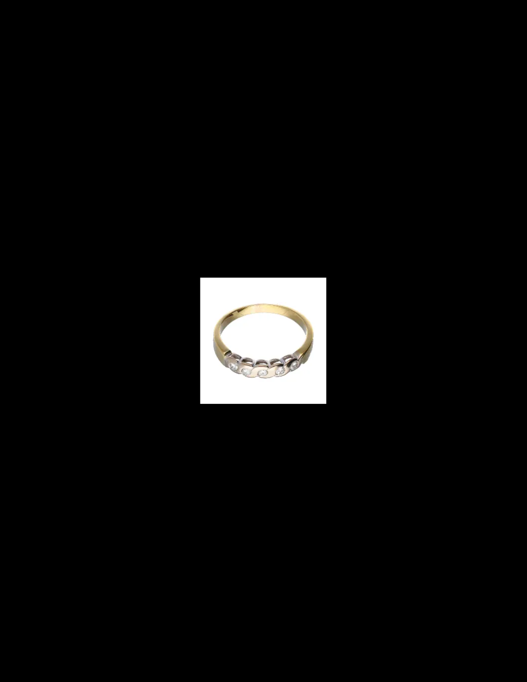 18 quilates Oro, Oro amarillo, Oro blanco - Anillo - 0.02 ct Diamantes