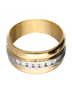 18 quilates Oro, Oro amarillo - Anillo - 0.05 ct Diamantes
