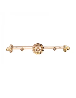 18 quilates Oro, Oro amarillo - Broche - Diamante