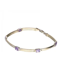 18 quilates Oro, Oro amarillo - Pulsera tobillera Amatista
