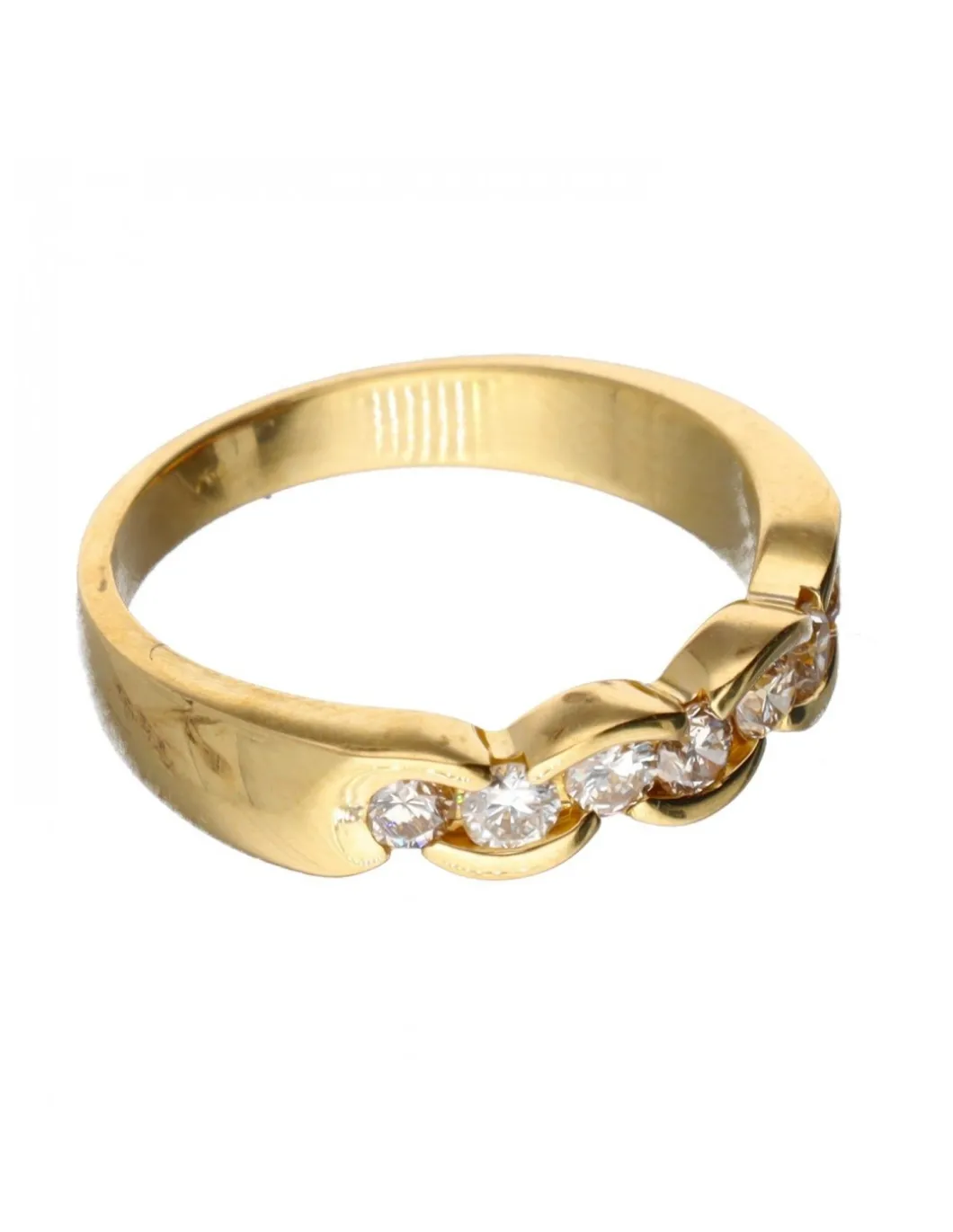 18 quilates Oro, Oro amarillo - Anillo - 0.03 ct Diamantes