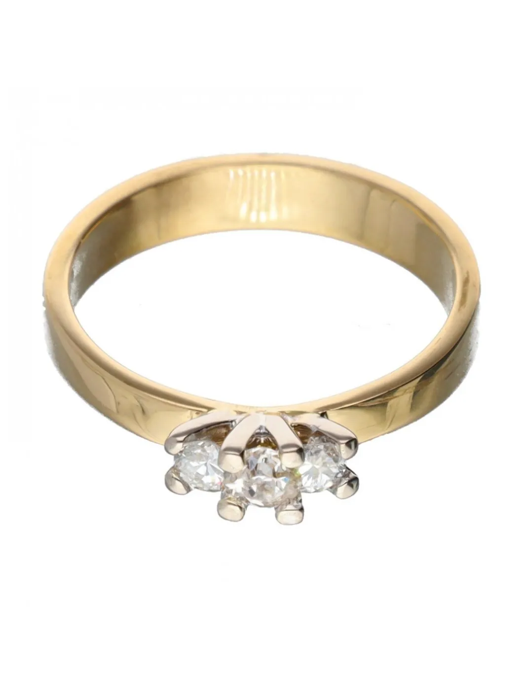 18 quilates Oro, Oro amarillo, Oro blanco - Anillo - 0.10 ct Diamante - Diamantes