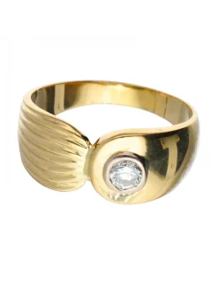 18 quilates Oro, Oro amarillo - Anillo - 0.13 ct Diamante
