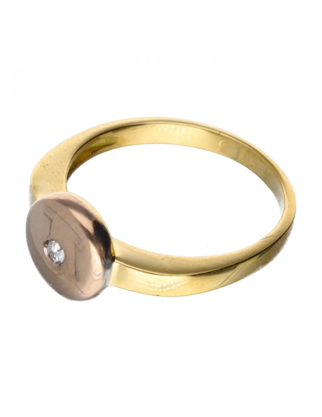 18 quilates Oro, Oro amarillo, Oro rosa - Anillo - 0.01 ct Diamante