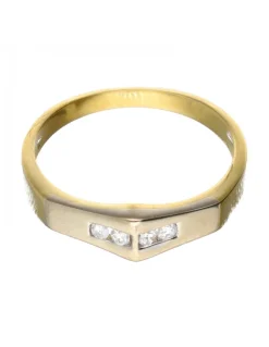 18 quilates Oro, Oro amarillo, Oro blanco - Anillo - 0.02 ct Diamante