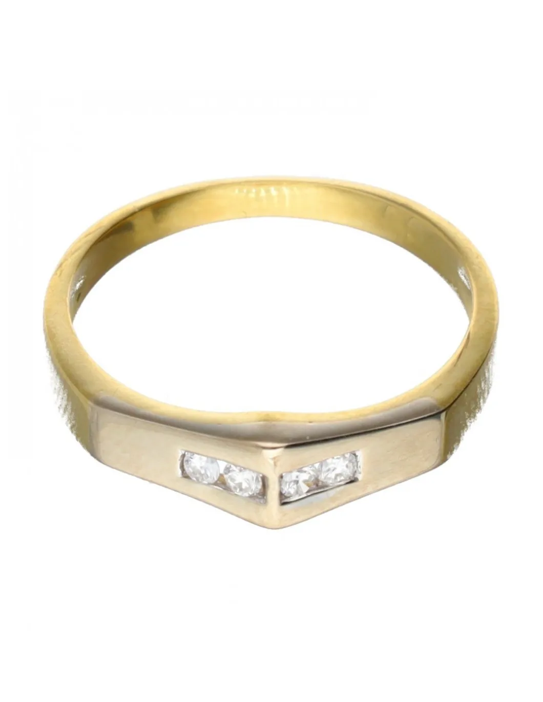 18 quilates Oro, Oro amarillo, Oro blanco - Anillo - 0.02 ct Diamante