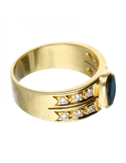 18 quilates Oro, Oro amarillo - Anillo - 1.62 ct Zafiro - Diamantes