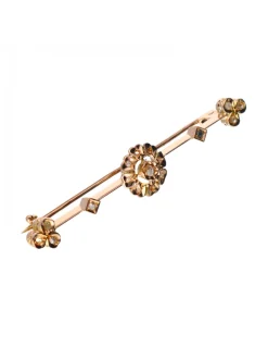 18 quilates Oro, Oro amarillo - Broche - Diamante