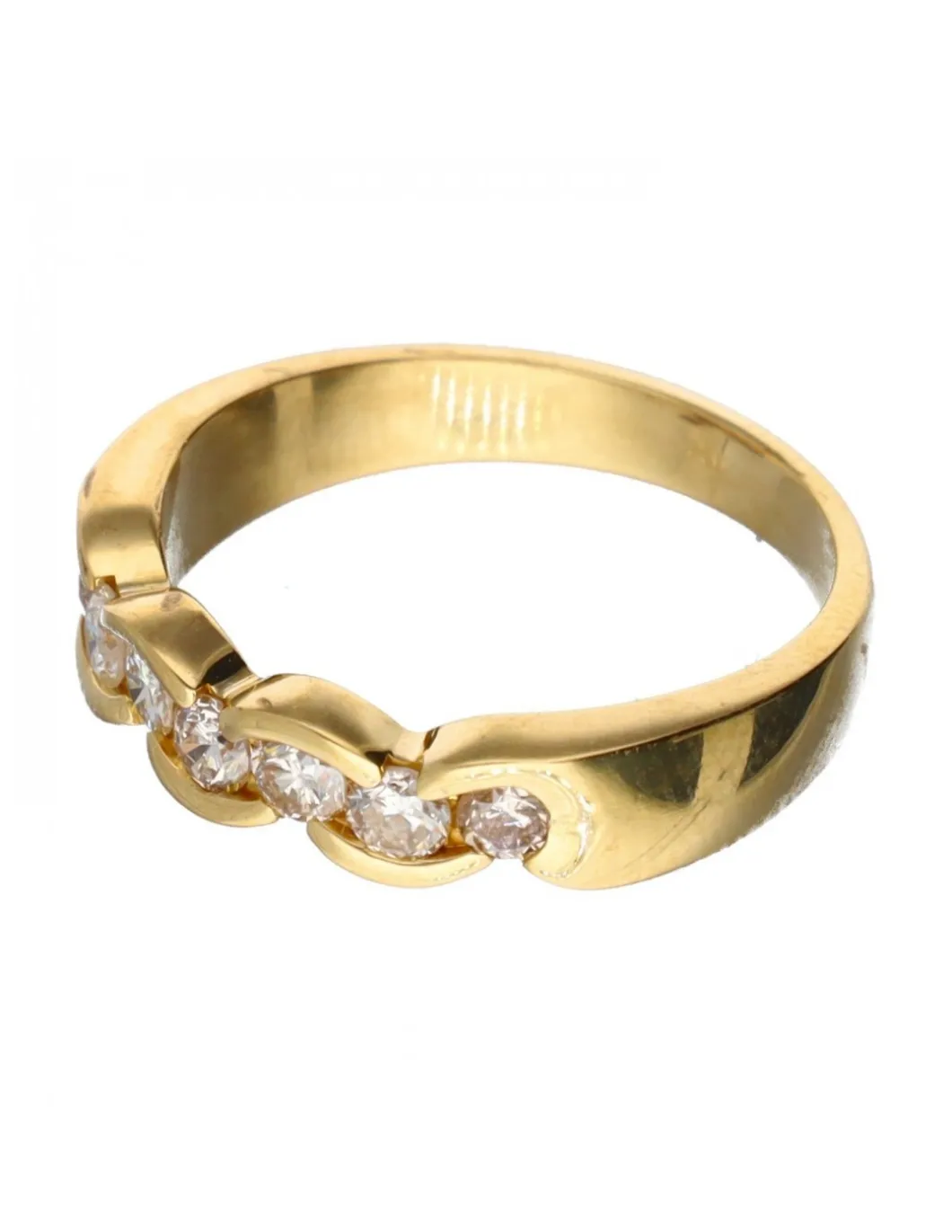 18 quilates Oro, Oro amarillo - Anillo - 0.03 ct Diamantes