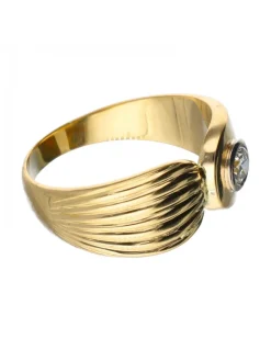 18 quilates Oro, Oro amarillo - Anillo - 0.13 ct Diamante