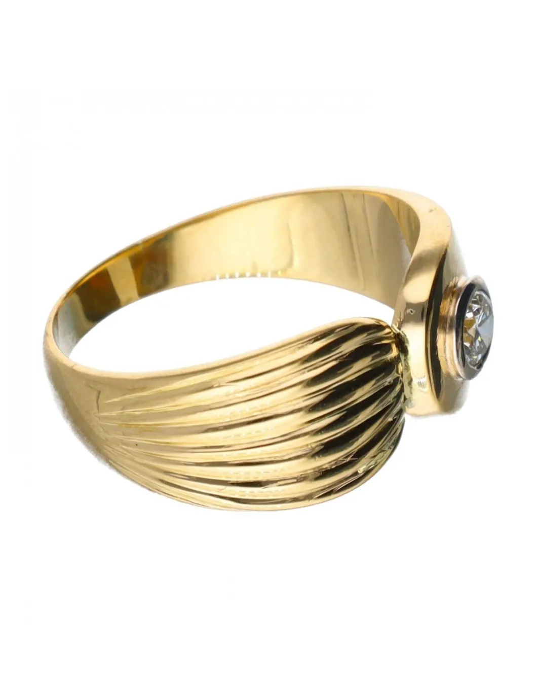18 quilates Oro, Oro amarillo - Anillo - 0.13 ct Diamante