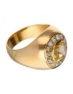 18 quilates Oro, Oro amarillo - Anillo - 0.98 ct Topacio - Diamantes