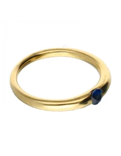 18 quilates Oro, Oro amarillo - Anillo - 0.13 ct Zafiro