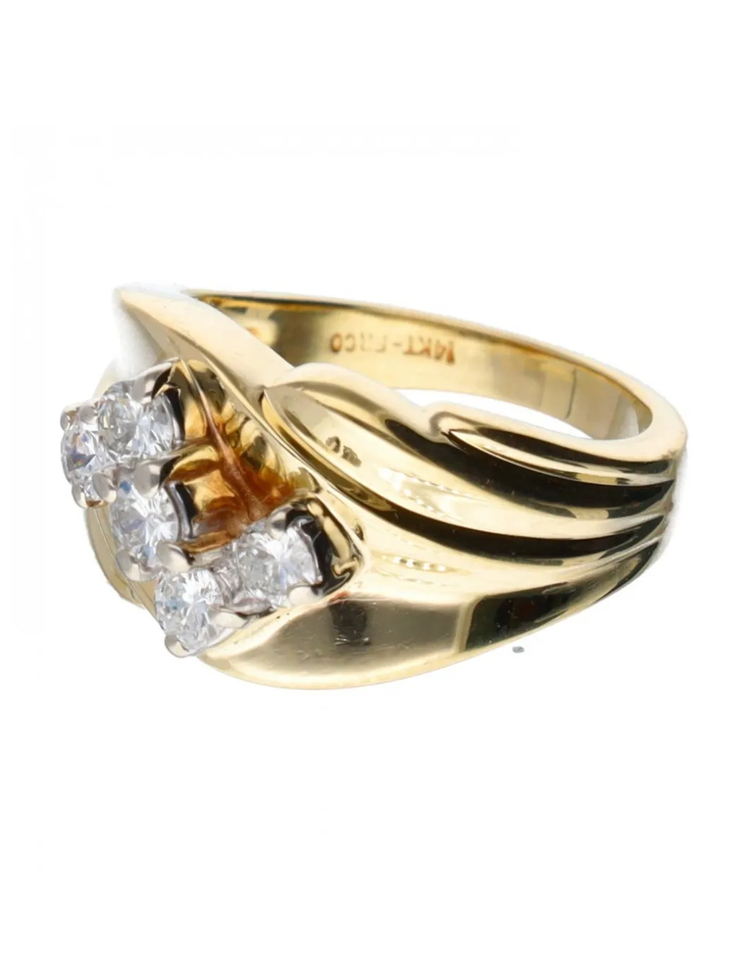 18 quilates Oro, Oro amarillo - Anillo - 0.11 ct Diamante