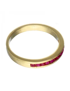 18 quilates Oro, Oro amarillo - Anillo - Rubíes