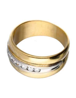 18 quilates Oro, Oro amarillo - Anillo - 0.05 ct Diamantes
