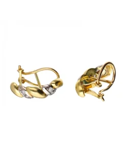 18 quilates Oro, Oro amarillo, Oro blanco - Pendientes - 0.01 ct Diamante