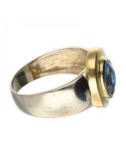 18 quilates Oro, Oro amarillo - Anillo - Aguamarina