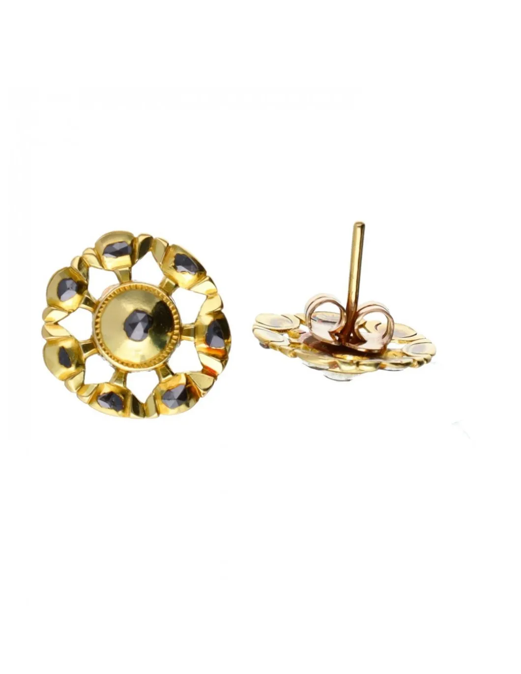 18 quilates Oro, Oro amarillo - Pendientes - 0.06 ct Zafiro - Zafiros