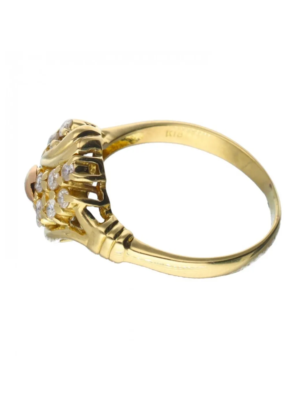 18 quilates Oro, Oro amarillo, Oro rosa - Anillo - 0.01 ct Diamante