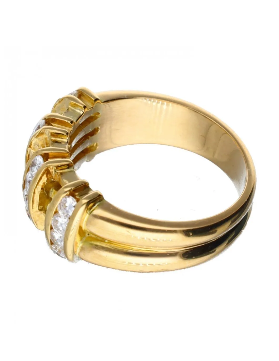 18 quilates Oro, Oro amarillo - Anillo - 0.02 ct Diamante