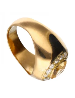 18 quilates Oro, Oro amarillo - Anillo - 0.98 ct Topacio - Diamantes