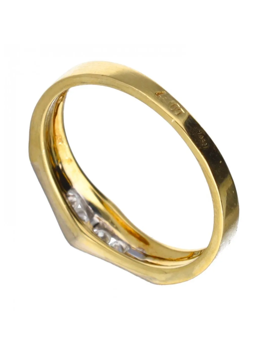 18 quilates Oro, Oro amarillo, Oro blanco - Anillo - 0.02 ct Diamante