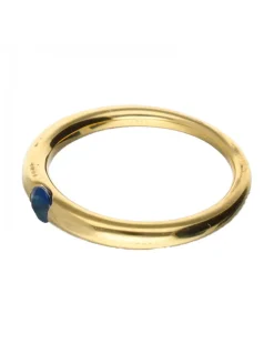 18 quilates Oro, Oro amarillo - Anillo - 0.13 ct Zafiro