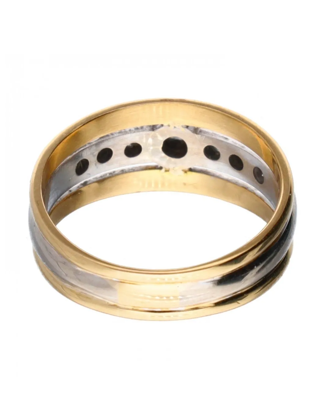 18 quilates Oro, Oro amarillo, Oro blanco - Anillo - 0.03 ct Diamante - Diamantes