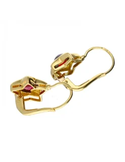 18 quilates Oro, Oro amarillo - Pendientes - 0.40 ct Granate