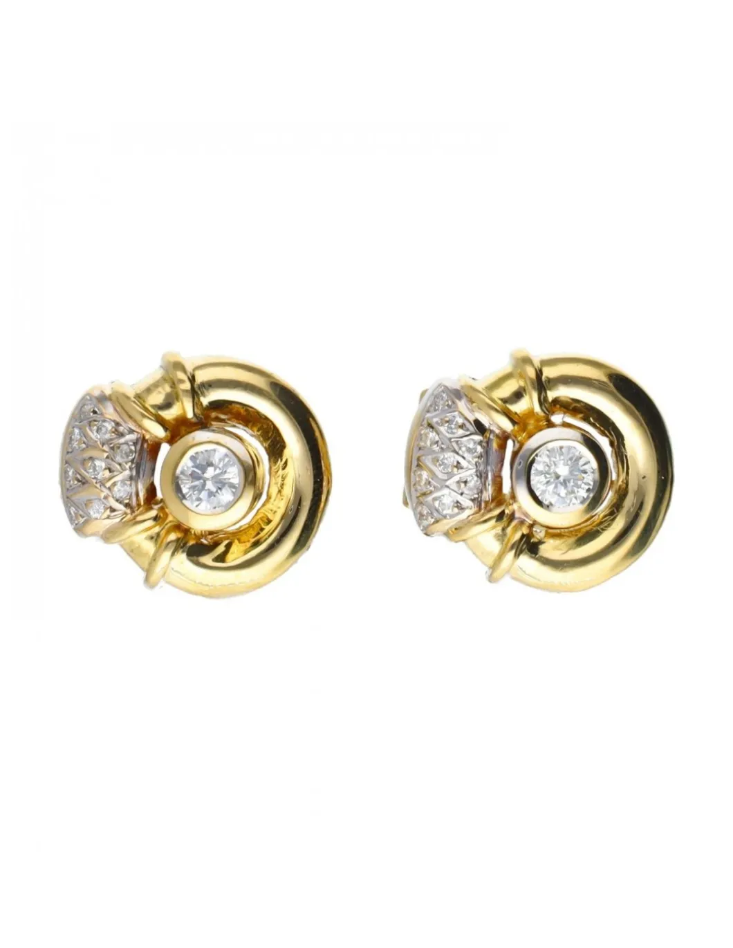 18 quilates Oro, Oro blanco - Pendientes - 0.19 ct Diamante - Diamante
