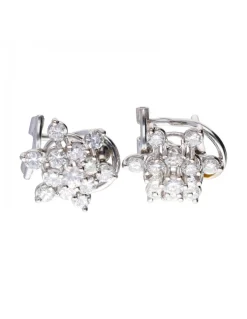 18 quilates Oro, Oro blanco - Pendientes - 0.05 ct Diamante