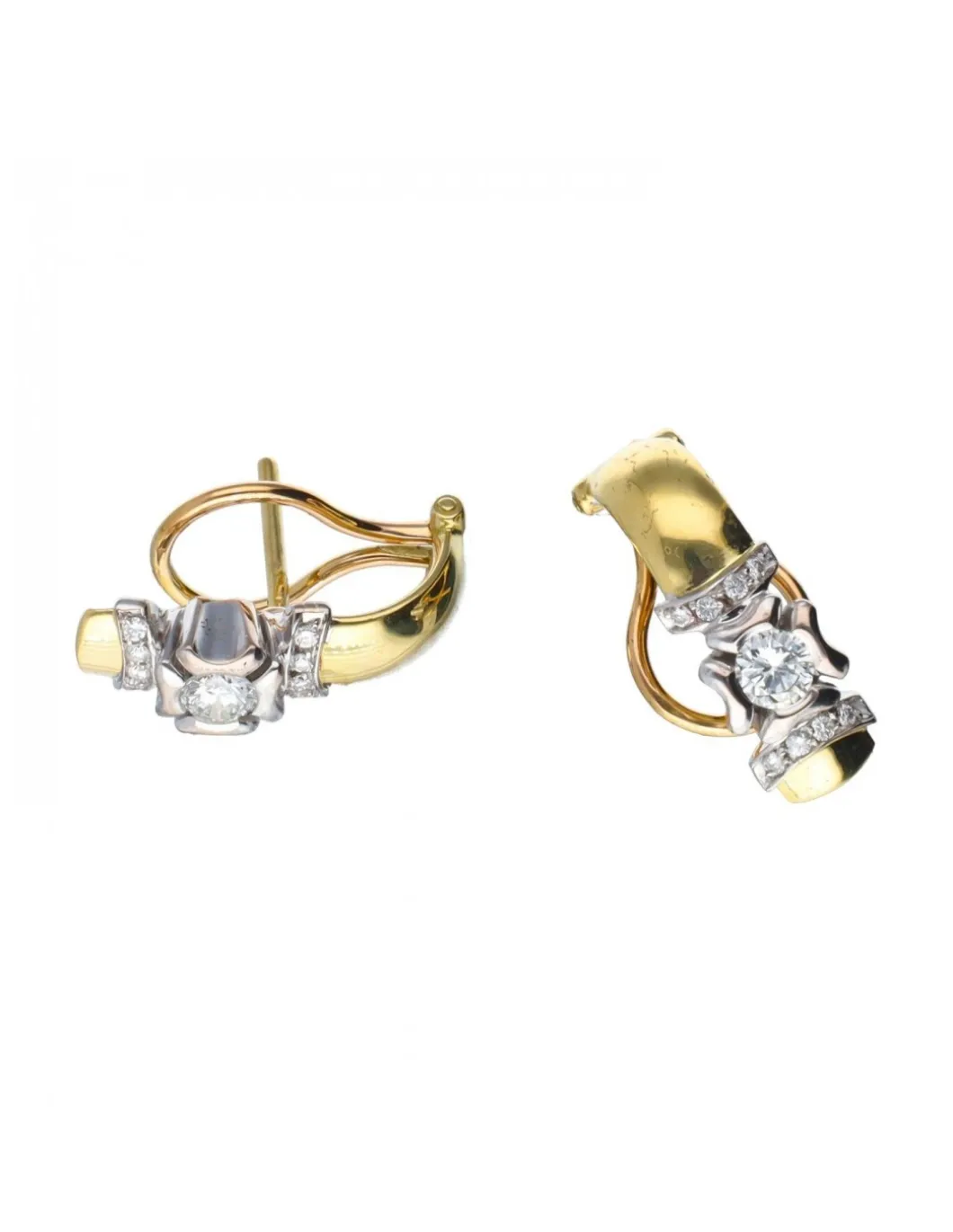 18 quilates Oro, Oro blanco - Pendientes - 0.20 ct Diamante - Diamante