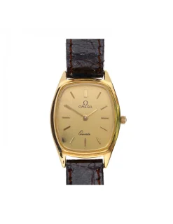 Reloj de oro amarillo 18K OMEGA con correas en cuero