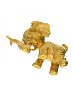 Rubí - Oro de 18 kt - Oro amarillo - Broche