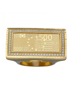 Sello de Oro amarillo con diseño de Billete 500 Euros