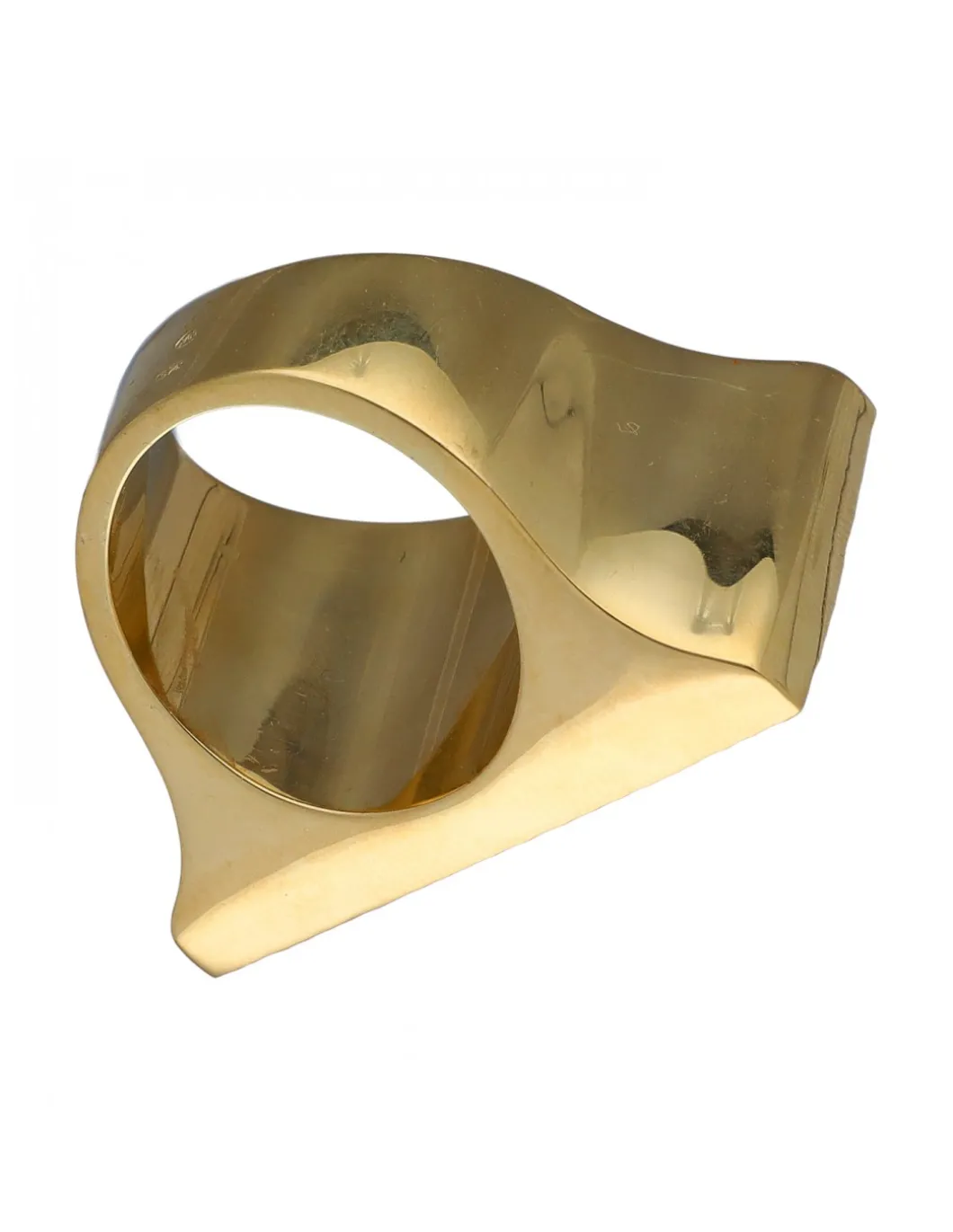 Sello de Oro amarillo con diseño rectangular, Guitarra, Rubíes y Circonitas