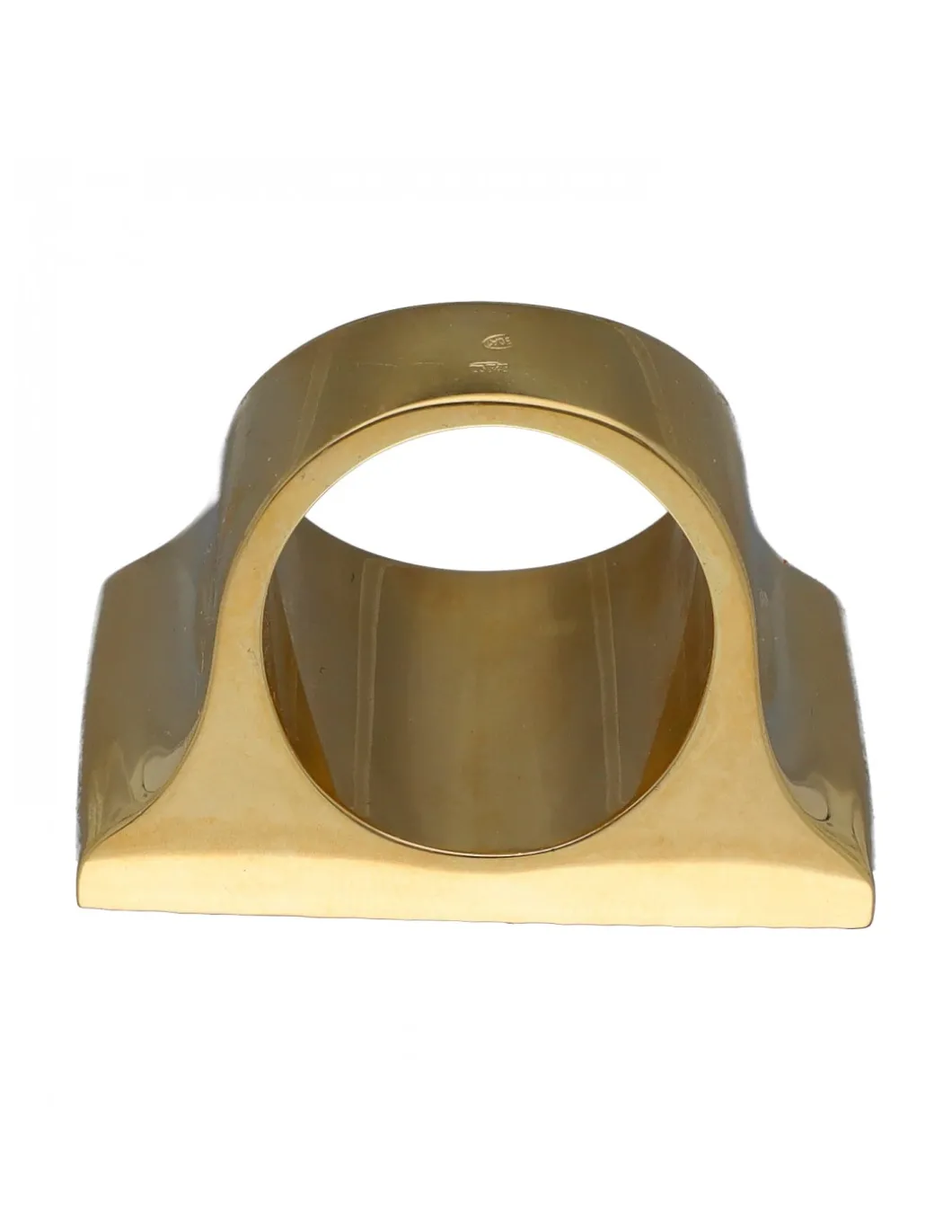 Sello de Oro amarillo con diseño rectangular, Guitarra, Rubíes y Circonitas