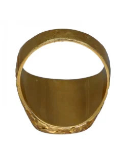 Sello de Oro amarillo con diseño labrado y con letras grabadas JU