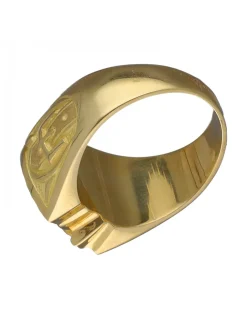 Sello de Oro amarillo con diseño de cabeza de Caballo y Herradura