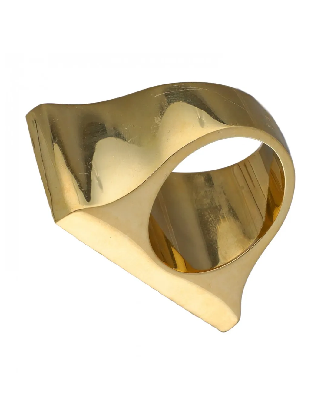Sello de Oro amarillo con diseño rectangular, Guitarra, Rubíes y Circonitas