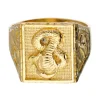 Sello de oro amarillo 18K con diseño cuadrado cobra y barcos